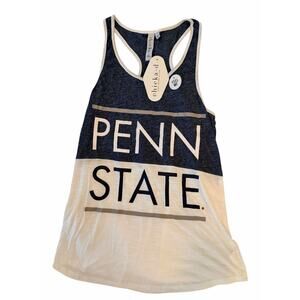 Penn State Nittany Lions Women's Racerback Design Loose Tank Top White Blue M